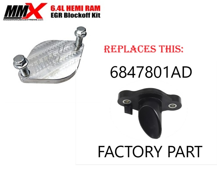 Billet EGR Block Off Plate 19-up Ram, Jeep Wrangler 6.4L HEMI